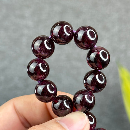 Natural Purple Garnet Bracelet Size 12 mm