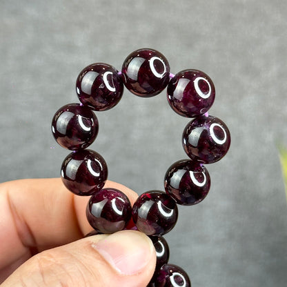 Natural Purple Garnet Bracelet Size 12 mm