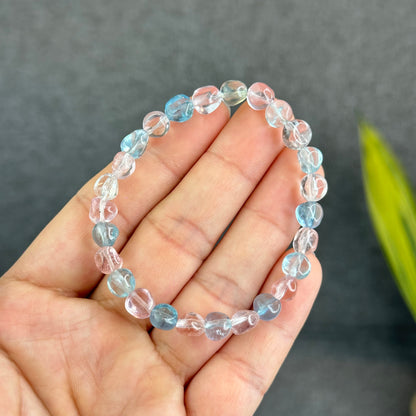 Freeform Natural Multi-Colour Morganite VIP Bracelet Size 7.5 mm