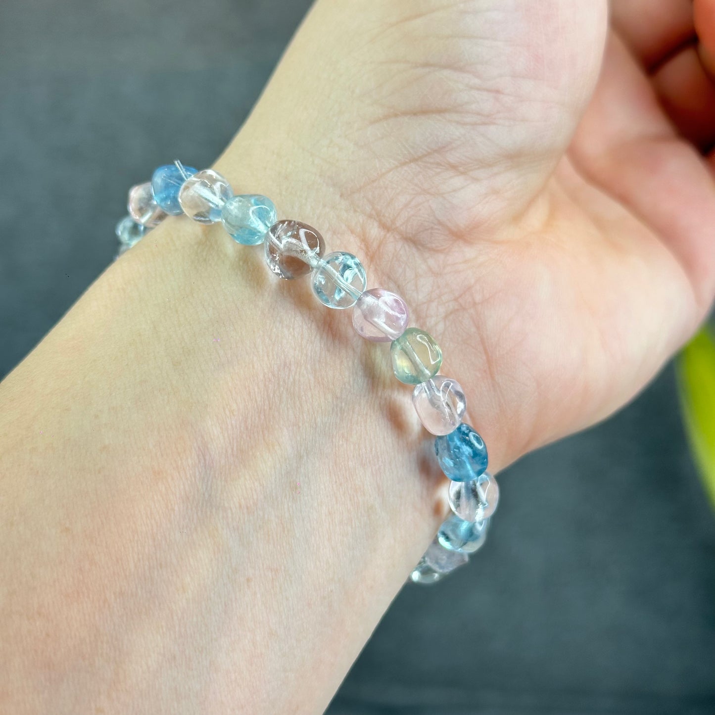 Freeform Natural Multi-Colour Morganite VIP Bracelet Size 7.5 mm