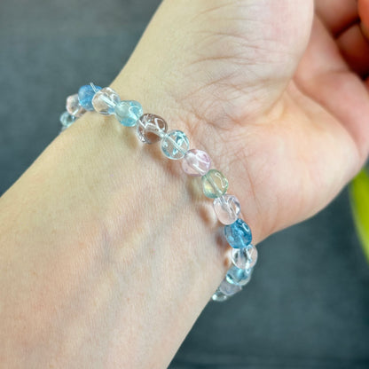 Freeform Natural Multi-Colour Morganite VIP Bracelet Size 7.5 mm
