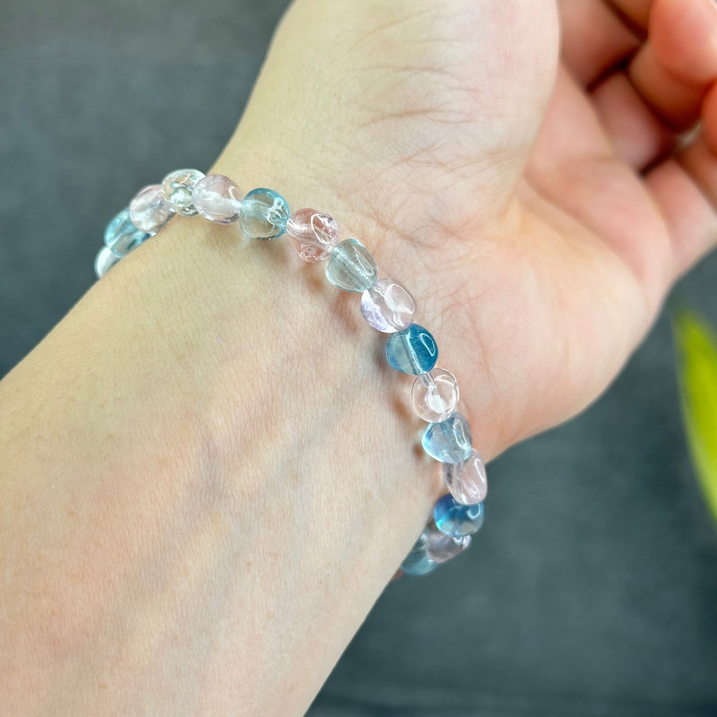 Freeform Natural Multi-Colour Morganite VIP Bracelet Size 7.5 mm