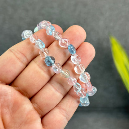 Freeform Natural Multi-Colour Morganite VIP Bracelet Size 7.5 mm