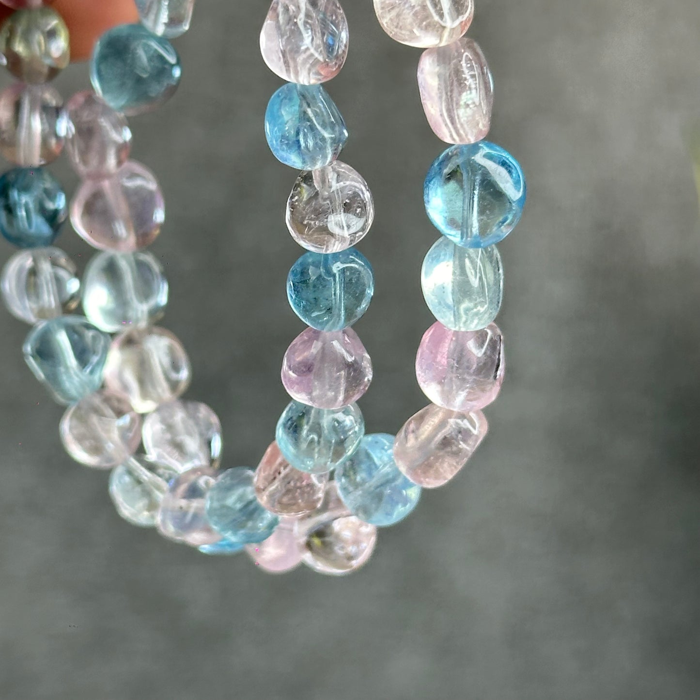 Freeform Natural Multi-Colour Morganite VIP Bracelet Size 7.5 mm