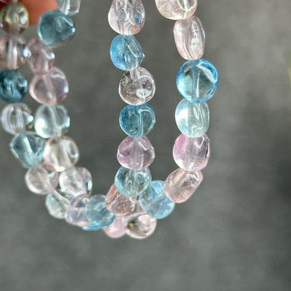 Freeform Natural Multi-Colour Morganite VIP Bracelet Size 7.5 mm