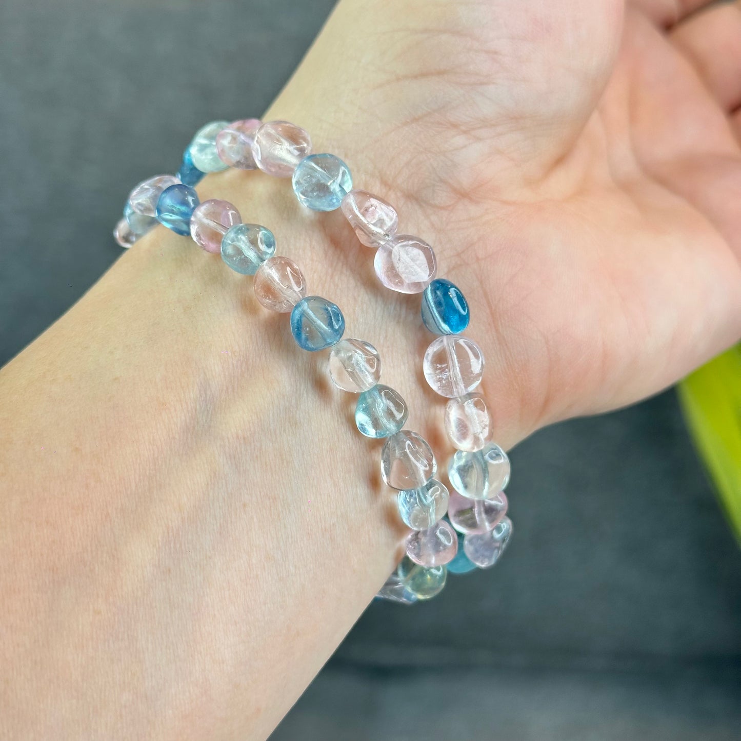 Natural Freeform Multi-Colour Morganite VIP Bracelet Size 8 mm