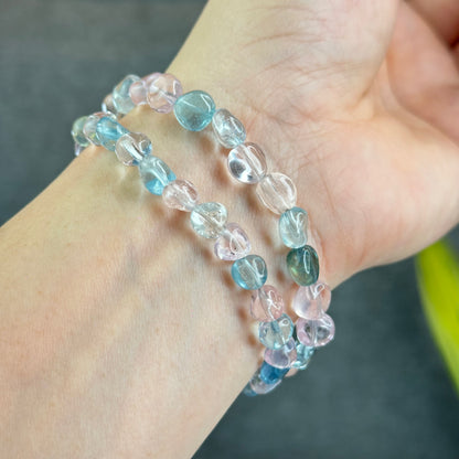 Freeform Natural Multi-Colour Morganite VIP Bracelet Size 7.5 mm