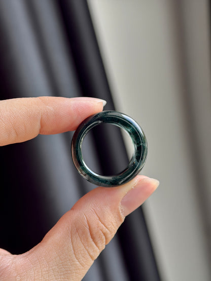 Natural Green Moss Agate Ring Square Style Size 2.0