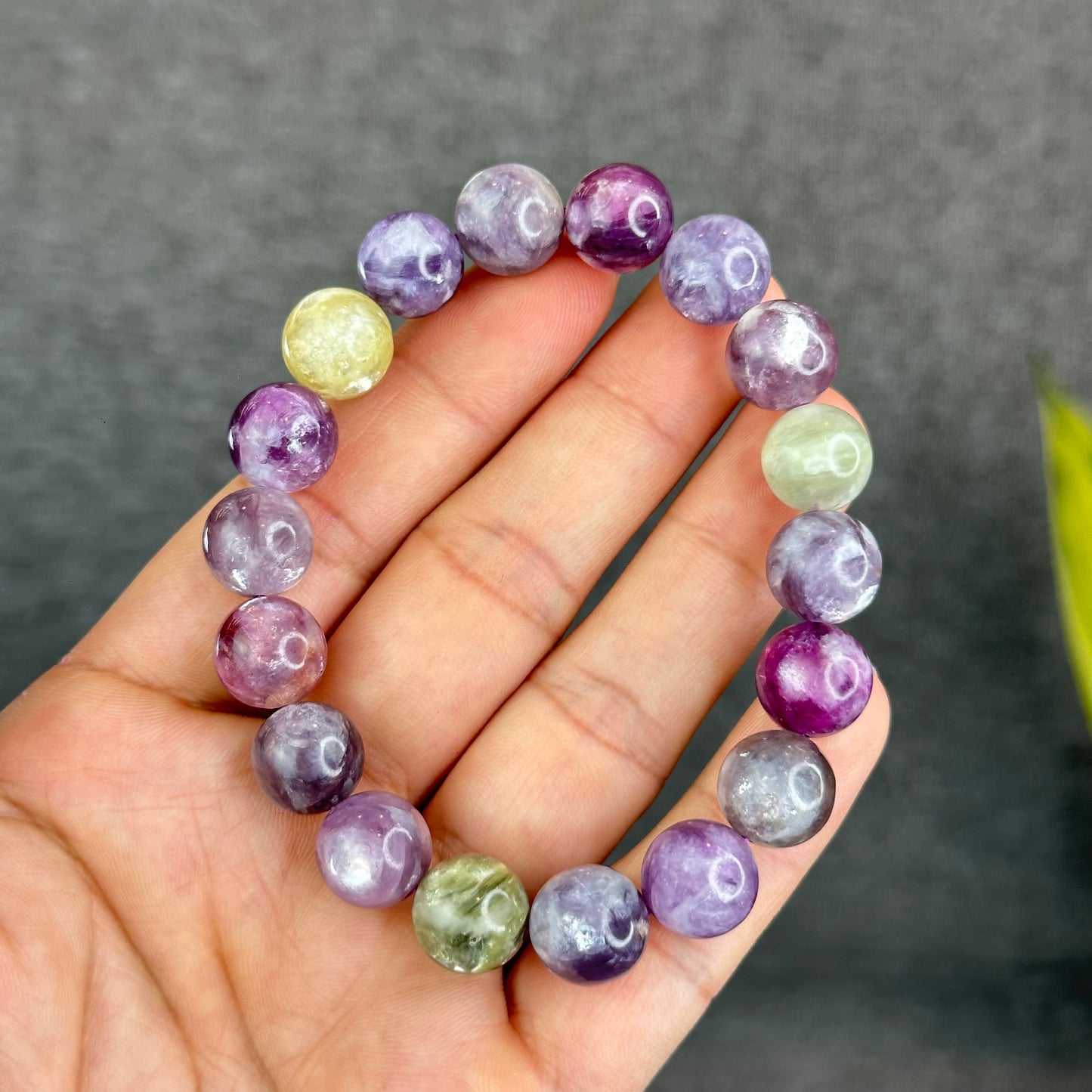 Natural Multi-Colour Lepidolite Bracelet Size 11.8 mm