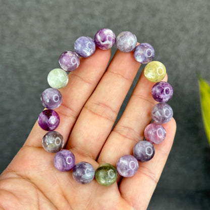 Natural Multi-Colour Lepidolite Bracelet Size 11.8 mm