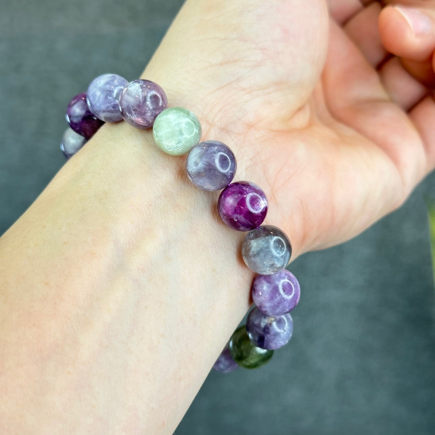 Natural Multi-Colour Lepidolite Bracelet Size 11.8 mm