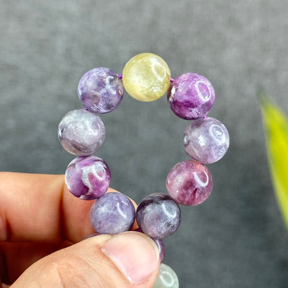 Natural Multi-Colour Lepidolite Bracelet Size 11.8 mm
