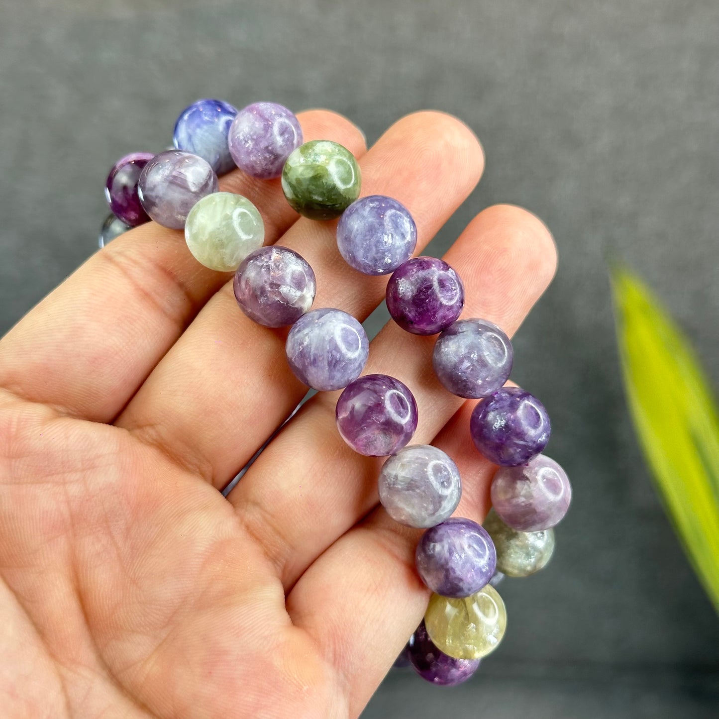 Natural Multi-Colour Lepidolite Bracelet Size 11.8 mm