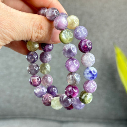 Natural Multi-Colour Lepidolite Bracelet Size 11.8 mm