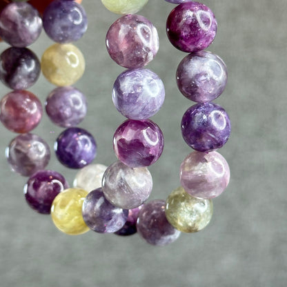 Natural Multi-Colour Lepidolite Bracelet Size 11.8 mm