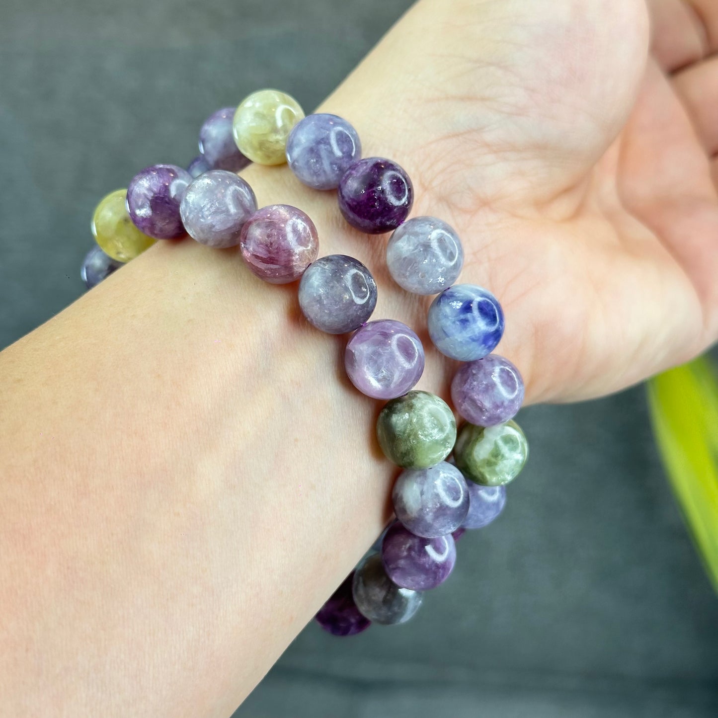 Natural Multi-Colour Lepidolite Bracelet Size 11.8 mm