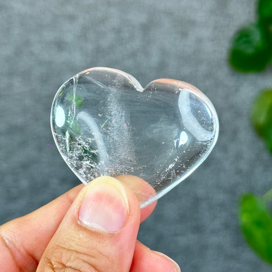 Natural Clear Quartz Heart Bag VIP Figurine - Small