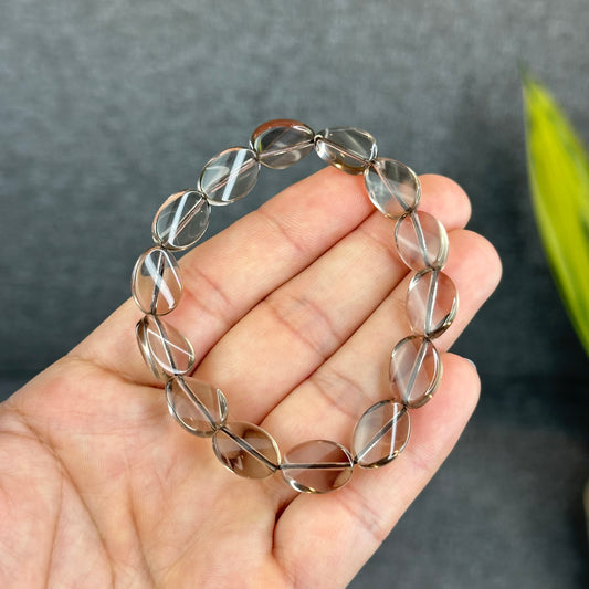 Freeform Natural Smokey Quartz Bracelet Size 10 mm