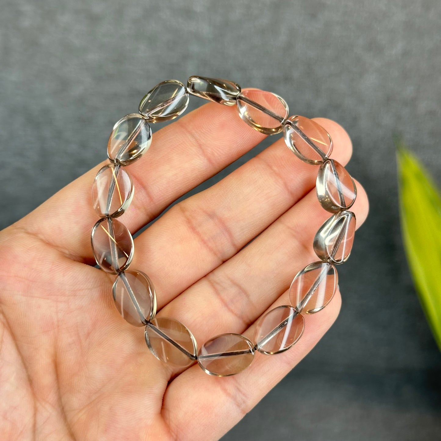 Freeform Natural Smokey Quartz Bracelet Size 10 mm