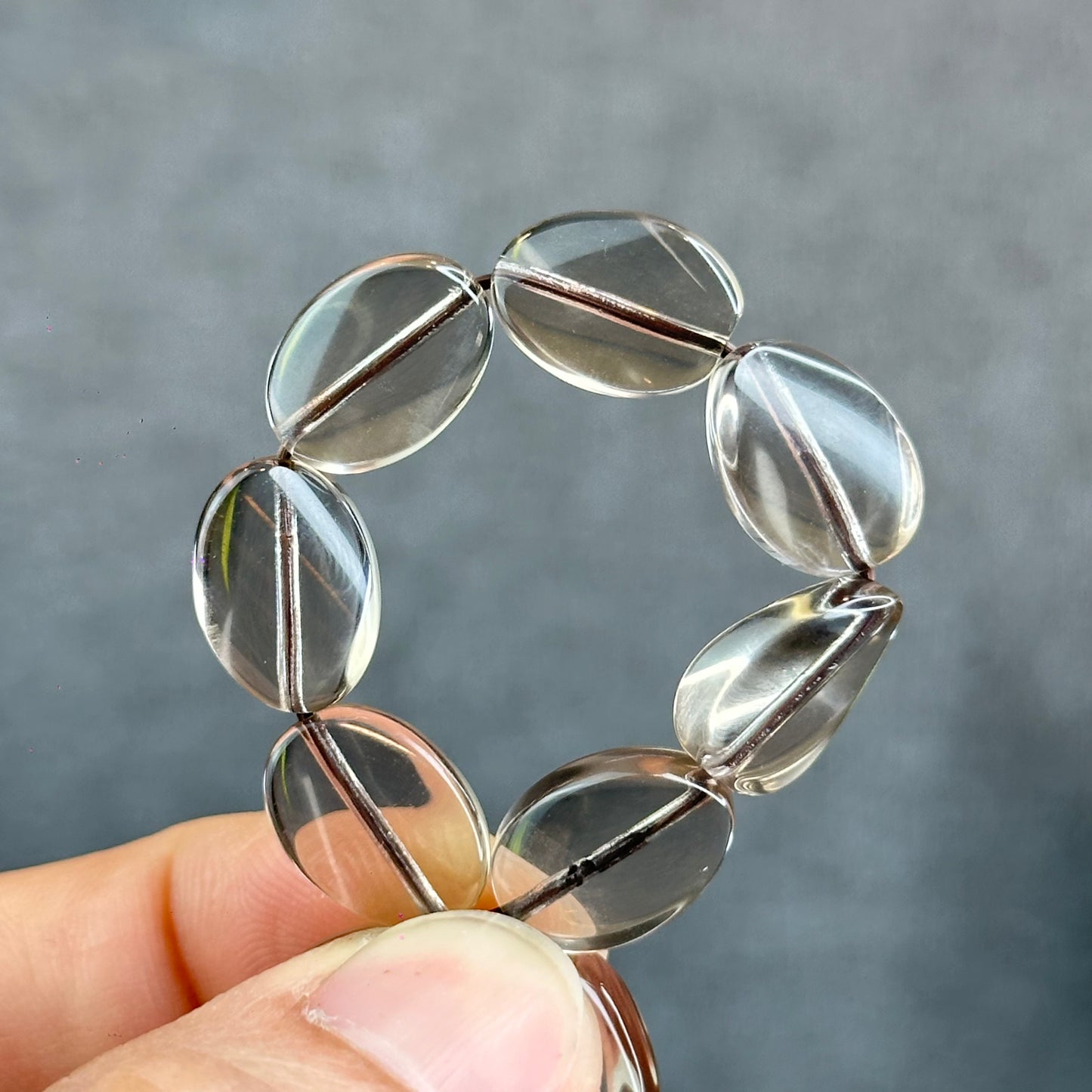 Freeform Natural Smokey Quartz Bracelet Size 10 mm