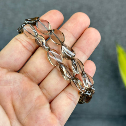 Freeform Natural Smokey Quartz Bracelet Size 10 mm