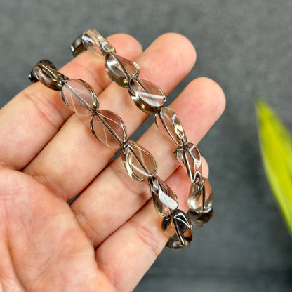 Freeform Natural Smokey Quartz Bracelet Size 10 mm