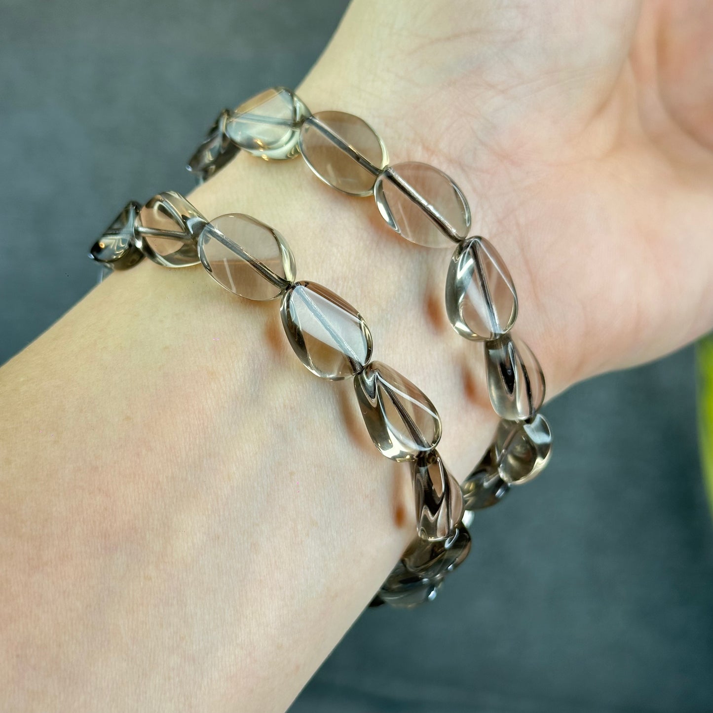 Freeform Natural Smokey Quartz Bracelet Size 10 mm