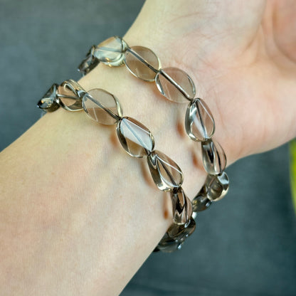 Freeform Natural Smokey Quartz Bracelet Size 10 mm