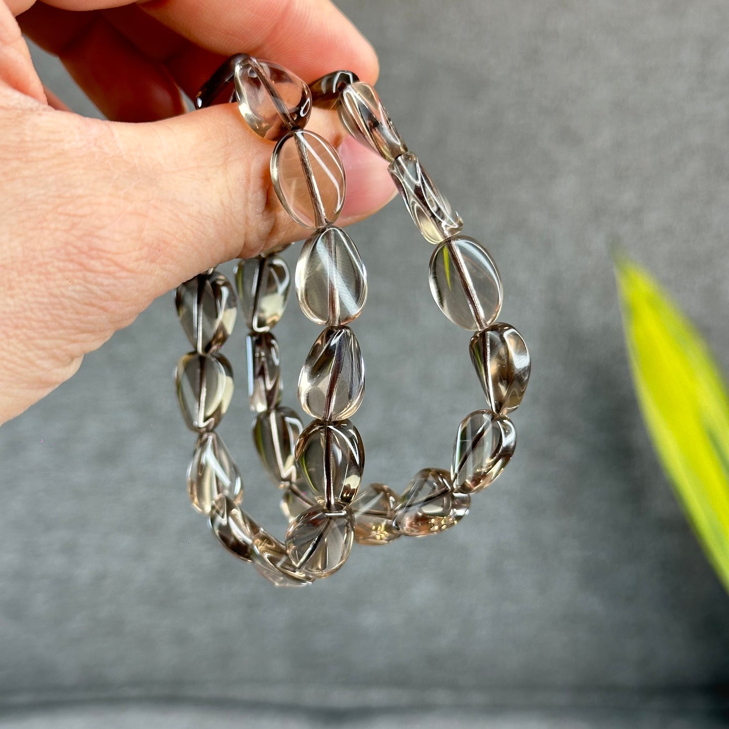 Freeform Natural Smokey Quartz Bracelet Size 10 mm