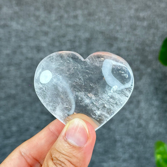 Natural Clear Quartz Heart Bag VIP Figurine - Large
