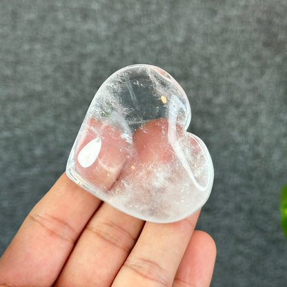 Natural Clear Quartz Heart Bag VIP Figurine - Large