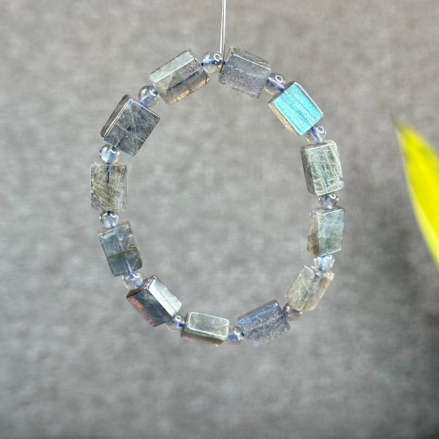 Natural Labradorite Rectangular Bracelet Size 8.5 mm