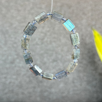Natural Labradorite Rectangular Bracelet Size 8.5 mm
