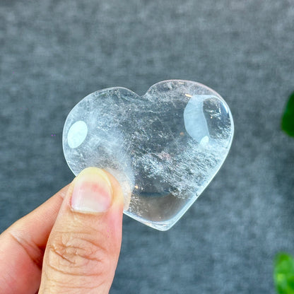 Natural Clear Quartz Heart Bag VIP Figurine - Large