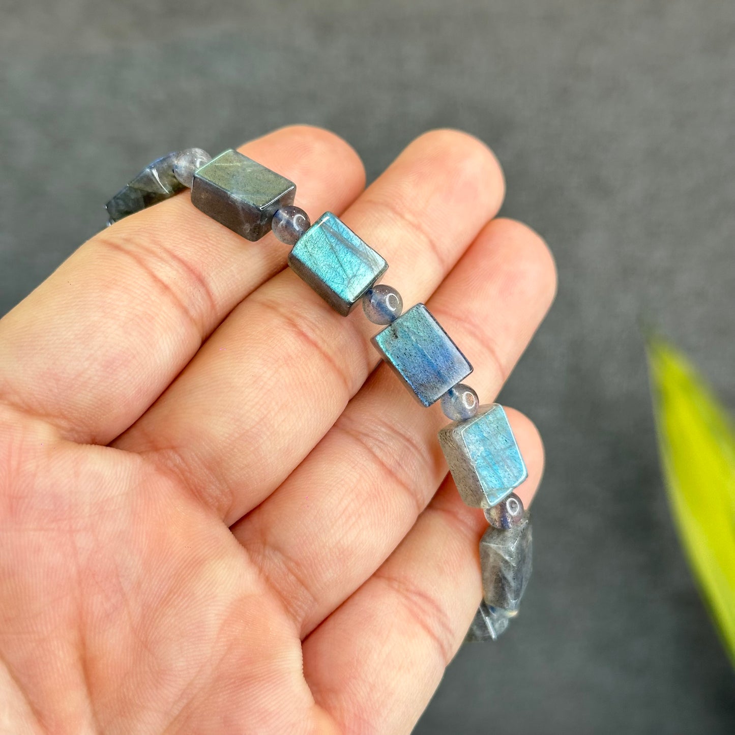 Natural Labradorite Rectangular Bracelet Size 8.5 mm
