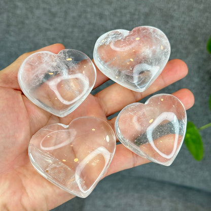 Natural Clear Quartz Heart Bag VIP Figurine - Large