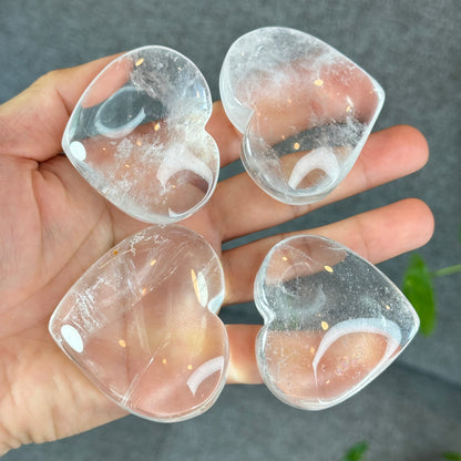 Natural Clear Quartz Heart Bag VIP Figurine - Large