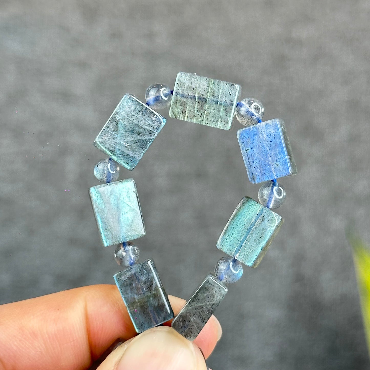 Natural Labradorite Rectangular Bracelet Size 8.5 mm