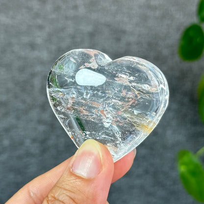 Natural Clear Quartz Heart Bag VIP Figurine - Medium