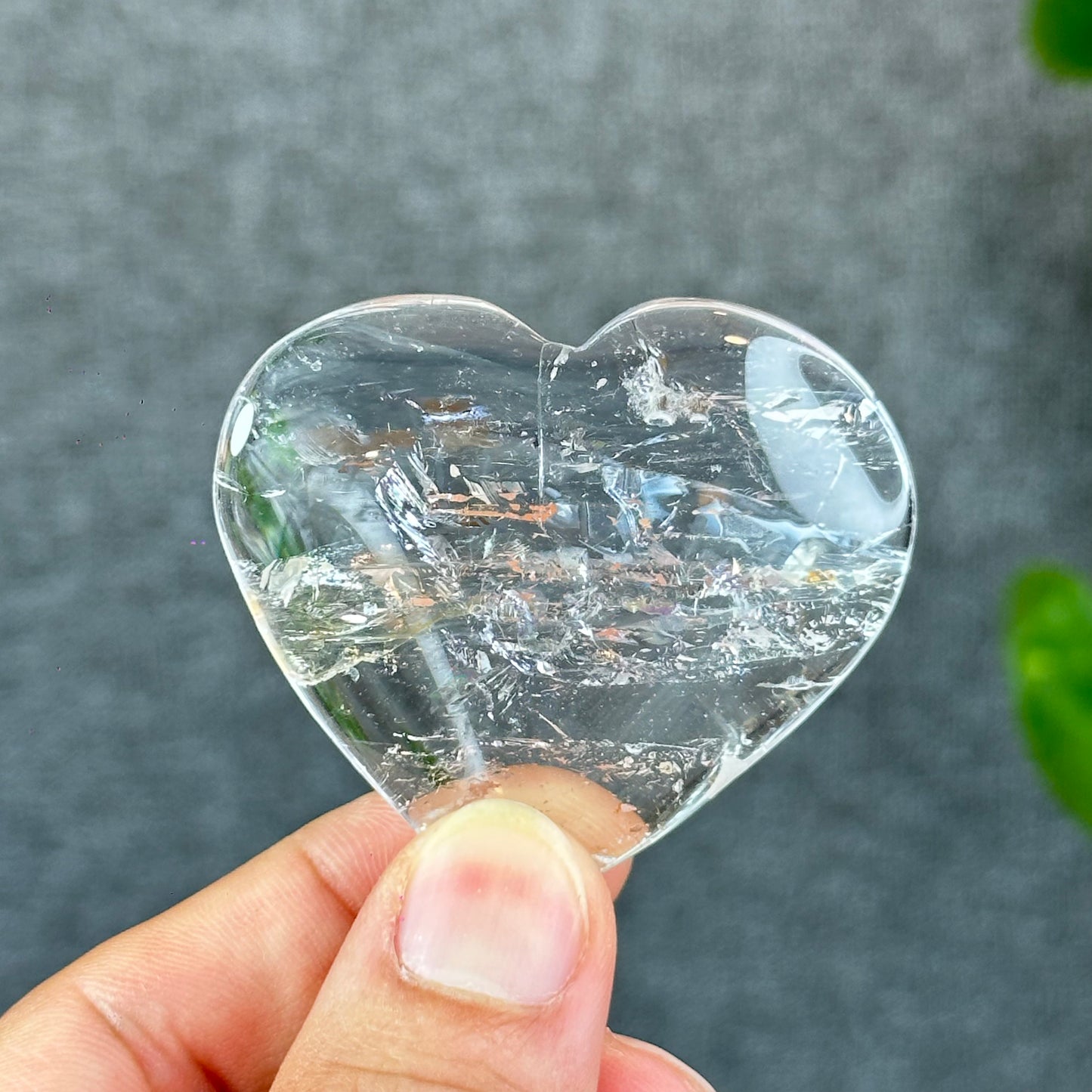 Natural Clear Quartz Heart Bag VIP Figurine - Medium