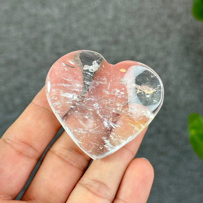Natural Clear Quartz Heart Bag VIP Figurine - Medium