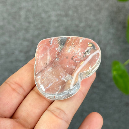 Natural Clear Quartz Heart Bag VIP Figurine - Medium