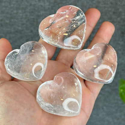 Natural Clear Quartz Heart Bag VIP Figurine - Medium