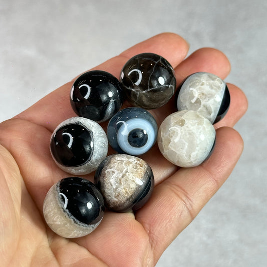 Black Agate Sphere - Set of 5