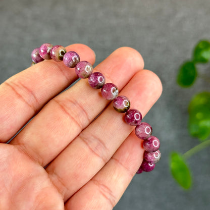 Natural Watermelon Tourmaline Bracelet Size 7 mm
