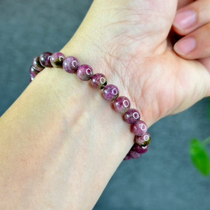 Natural Watermelon Tourmaline Bracelet Size 7 mm