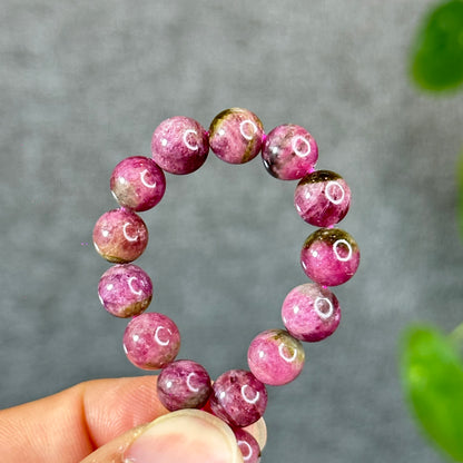 Natural Watermelon Tourmaline Bracelet Size 7 mm