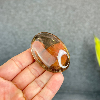Natural Clear Smokey Quartz VIP Palm Stone
