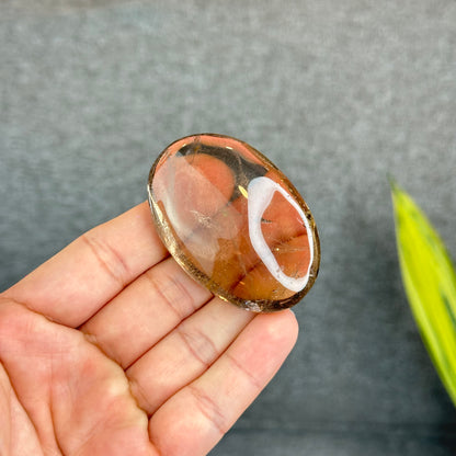 Natural Clear Smokey Quartz VIP Palm Stone