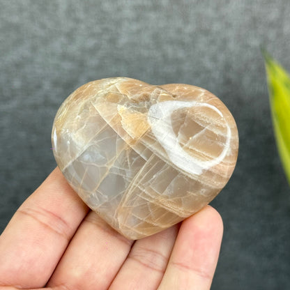 Natural Orange Moonstone Heart Stone